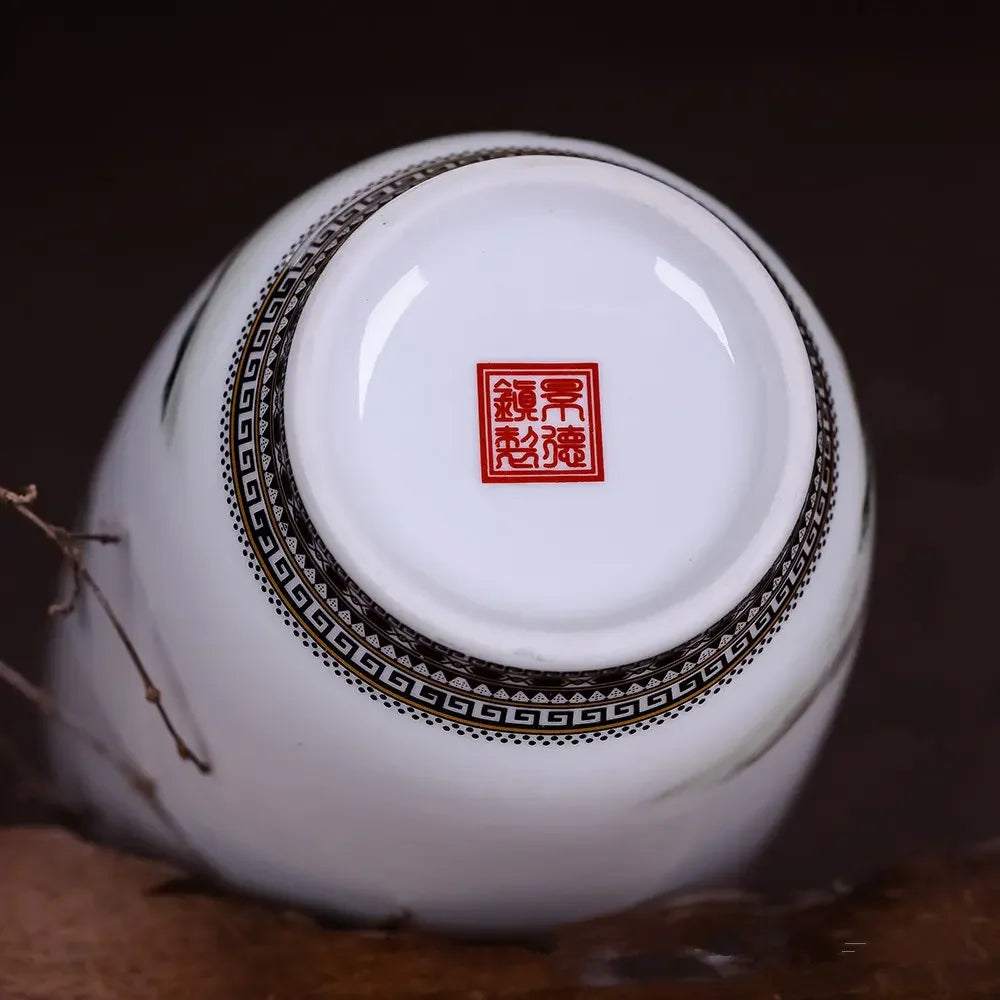 Vaso Decorativo Jingdezhen de Porcelana para Rack em sala decorada