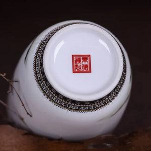 Vaso Decorativo Jingdezhen de Porcelana para Rack em sala decorada