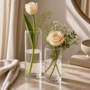 Vaso Decorativo Moderno de Vidro para Mesa em imagem cena complementar premium - Viorenna