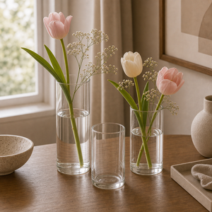 Vaso Decorativo Moderno de Vidro para Mesa - imagem 08 variacao uso composicao premium Viorenna