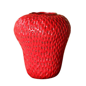 Vaso Decorativo Morango Criativo de Cerâmica para Mesa em sala decorada