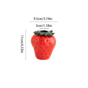 Vaso Decorativo Morango Criativo de Cerâmica para Mesa Modelo 51 em sala decorada