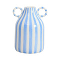 Vaso Decorativo Nórdico Listrado de Cerâmica para Plantas em sala decorada
