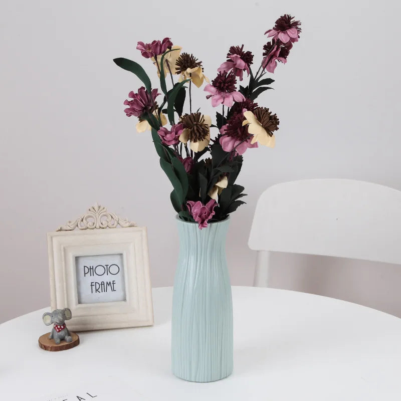 Vaso Decorativo Nórdico Moderno de Plástico para Aparador com detalhe de textura e acabamento