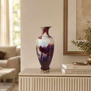 Vaso Decorativo Porcelana Jun Grande de Porcelana para Sala sobre aparador, mesa ou rack